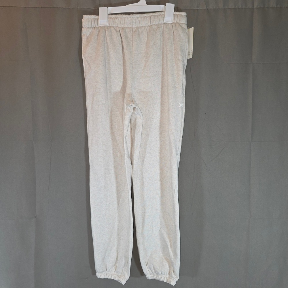 All in Motion Kids Active Comfort Jogger Heather Cream Fleece Pants XL 14 NEW